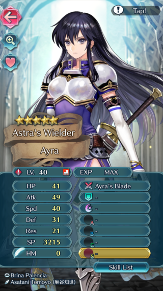 【FEH】アイラのステータスがぶっ壊れすぎる。総合値＆配分優秀な上に専用武器＆奥義持ち。全ての赤剣キャラが過去になってしまうな