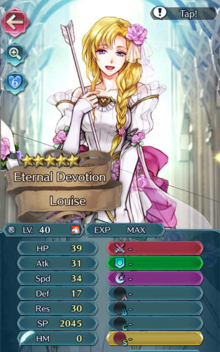 【FEH】花嫁ルイーズのステータス配分はイマイチか。総選挙リンやスーを超えることは難しそうだ