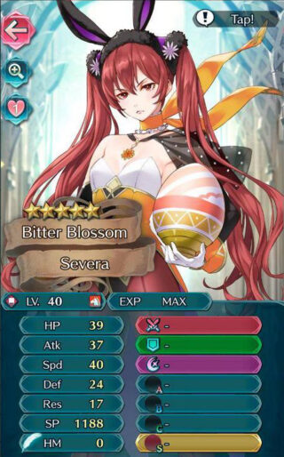 【FEH】バニーセレナのステータスは攻撃速さ特化型！！ 4連攻撃を狙えるが反撃されれば死ぬ紙耐久だ