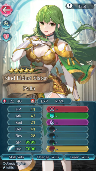 【FEH】エコーズパオラのステータスは攻撃守備型！！ 専用武器『レディソード』は2回攻撃かつ守備魔防低い方を参照するという高火力武器だ