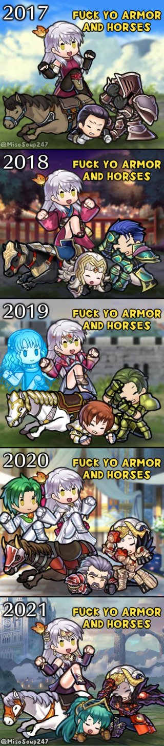 【FEH】海外エクラの作成した各種ミカヤが重装騎馬連中を踏みつけるSD画像が話題に。2022水着ミカヤの性能はどうなる！？