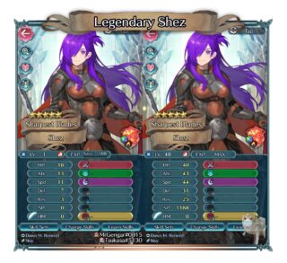 【FEH】伝承シェズ子のステータスは攻撃速さ型！！ 攻43速44と素晴らしい配分だ