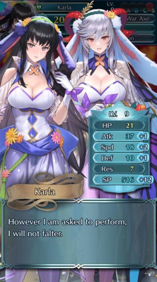 【FEH】1回のレベルアップでステータスが一気に+2されることもある模様。インフレが進んだ結果だ