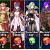 【FEH】12月の伝承英雄は毎年ヒロインor女主人公が選ばれる法則が5年続いている！？ ならば今年2023年は誰が来るのだろうか？？