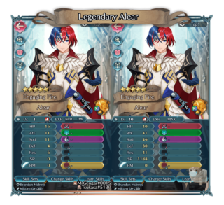 【FEH】伝承リュー男のステータスは速さ魔防型！！ 魔防41と高めなので竜の咆哮を使いこなせる配分か