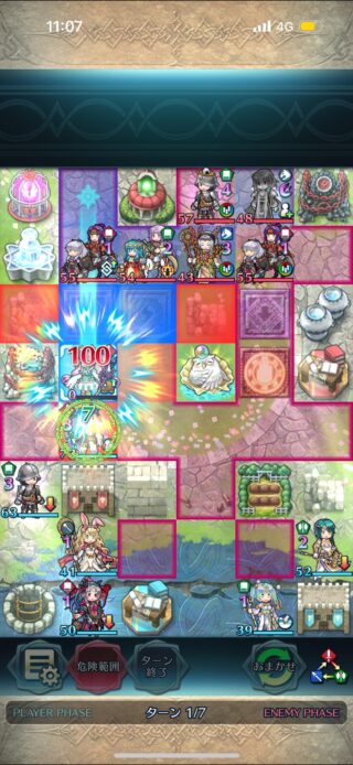 【FEH】全力で紋章士アイクに突っ込み当然のように返り討ちにあってしまうルピナス。無効持ち相手であっても反撃不可持ちだとAIは最優先で突撃してしまうのだ……