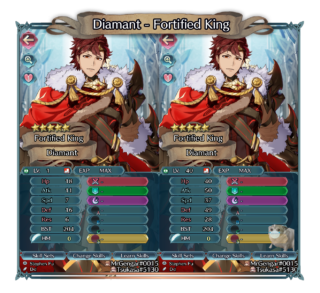 【FEH】伝承ディアマンドのステータスは攻撃守備型！！ 専用Bスキル『真っ向勝負』によりこちらは2回攻撃し敵には追撃させないぞ